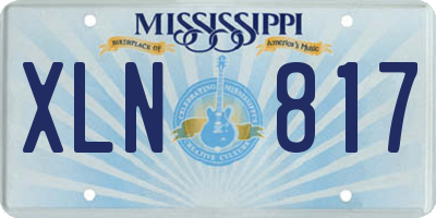 MS license plate XLN817