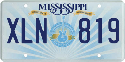 MS license plate XLN819