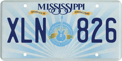 MS license plate XLN826