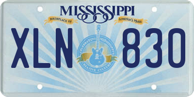MS license plate XLN830