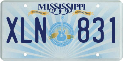 MS license plate XLN831