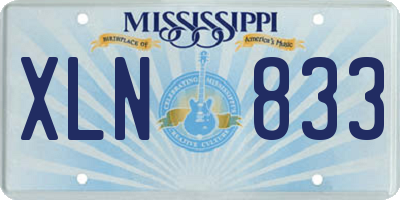 MS license plate XLN833