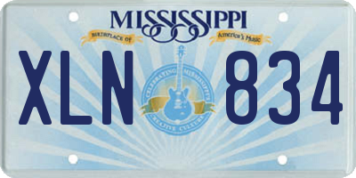 MS license plate XLN834