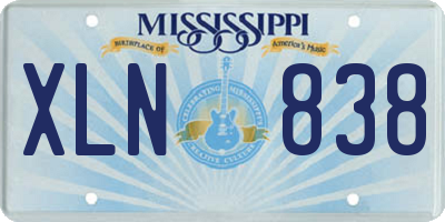 MS license plate XLN838