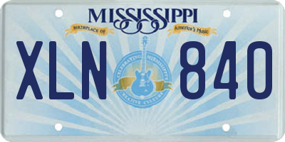 MS license plate XLN840