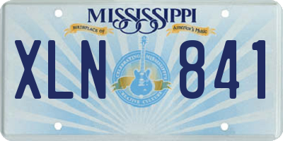 MS license plate XLN841