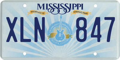 MS license plate XLN847