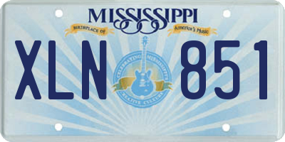 MS license plate XLN851