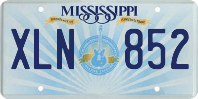 MS license plate XLN852