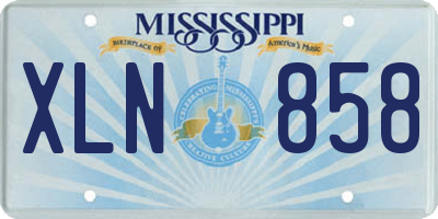 MS license plate XLN858