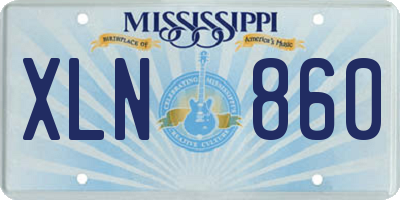 MS license plate XLN860