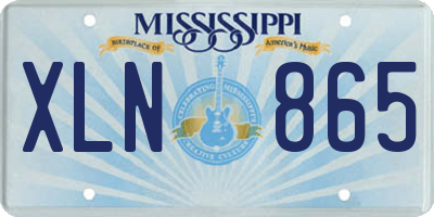 MS license plate XLN865
