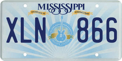 MS license plate XLN866