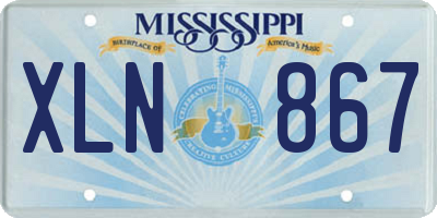 MS license plate XLN867