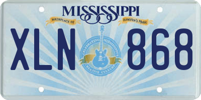 MS license plate XLN868