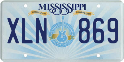 MS license plate XLN869