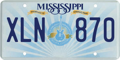 MS license plate XLN870