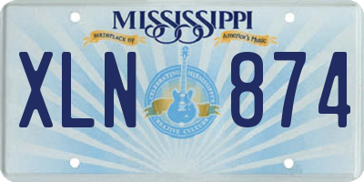MS license plate XLN874