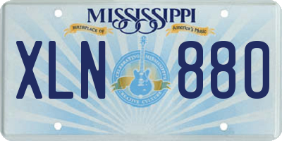 MS license plate XLN880