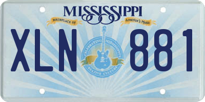 MS license plate XLN881