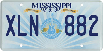 MS license plate XLN882