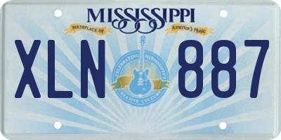 MS license plate XLN887