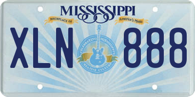 MS license plate XLN888