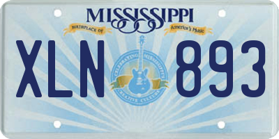 MS license plate XLN893