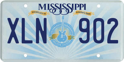 MS license plate XLN902
