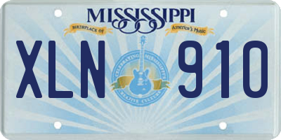 MS license plate XLN910