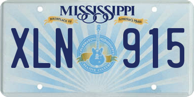 MS license plate XLN915