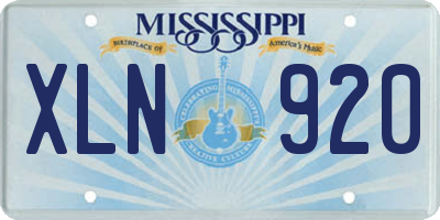 MS license plate XLN920