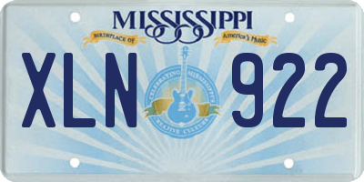 MS license plate XLN922