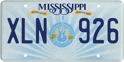 MS license plate XLN926