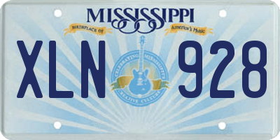 MS license plate XLN928