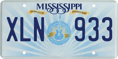 MS license plate XLN933