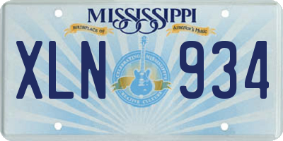 MS license plate XLN934