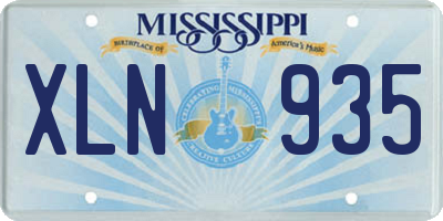 MS license plate XLN935