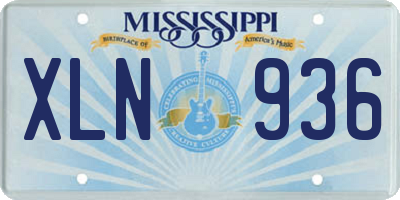 MS license plate XLN936