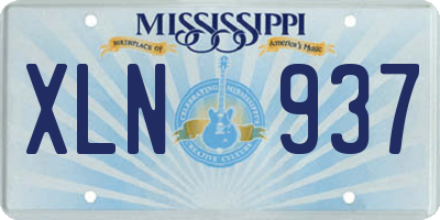 MS license plate XLN937
