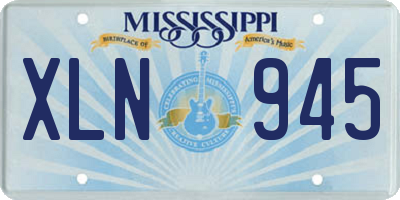 MS license plate XLN945