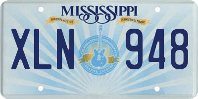 MS license plate XLN948