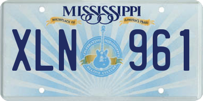 MS license plate XLN961