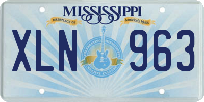 MS license plate XLN963