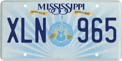 MS license plate XLN965