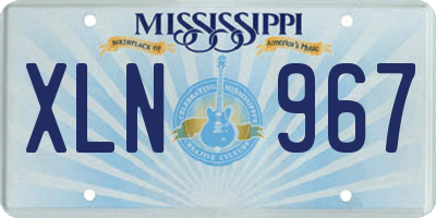 MS license plate XLN967