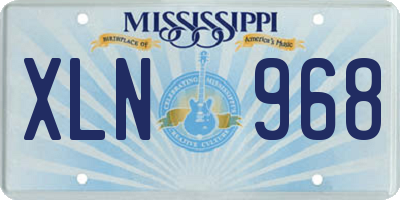MS license plate XLN968