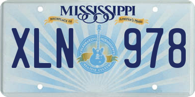 MS license plate XLN978