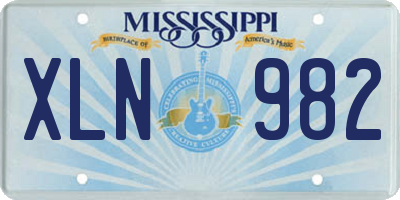 MS license plate XLN982