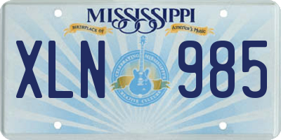MS license plate XLN985